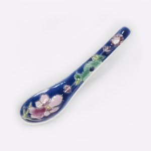 Peranakan Porcelain Mini Spoon – Dark Blue
