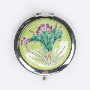 Peranakan Floral Pocket Mirror – Lime Green