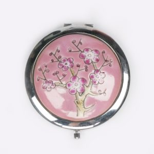 Peranakan Floral Pocket Mirror – Pink