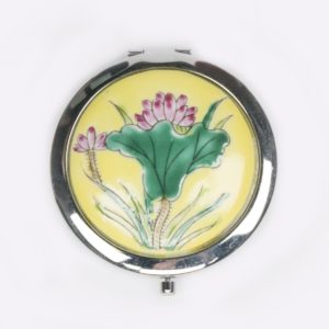 Peranakan Floral Pocket Mirror – Yellow